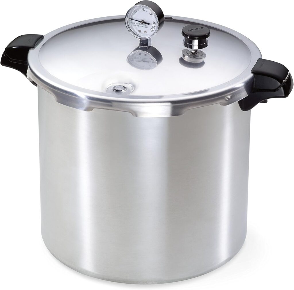 Presto 01781 Pressure Canner and Cooker, 23 qt, Silver pressure canner for home food preservation and safe canning