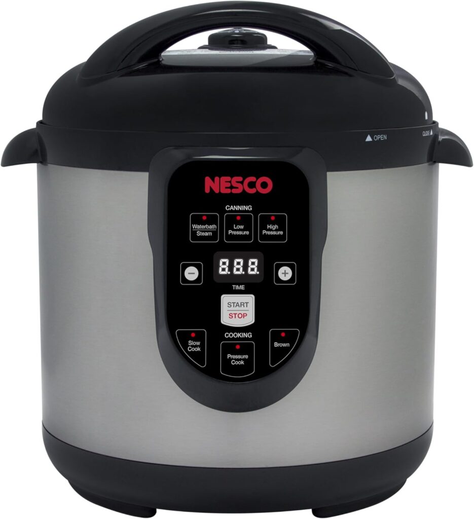 Nesco NPC-9 Smart Electric Pressure Cooker and Canner, Stainless Steel, 9.5 Qt pressure canner for home food preservation and safe canning
