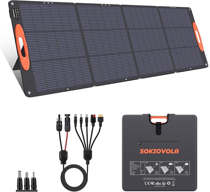 SOKIOVOLA 200W portable solar panel for RV use and faster charging