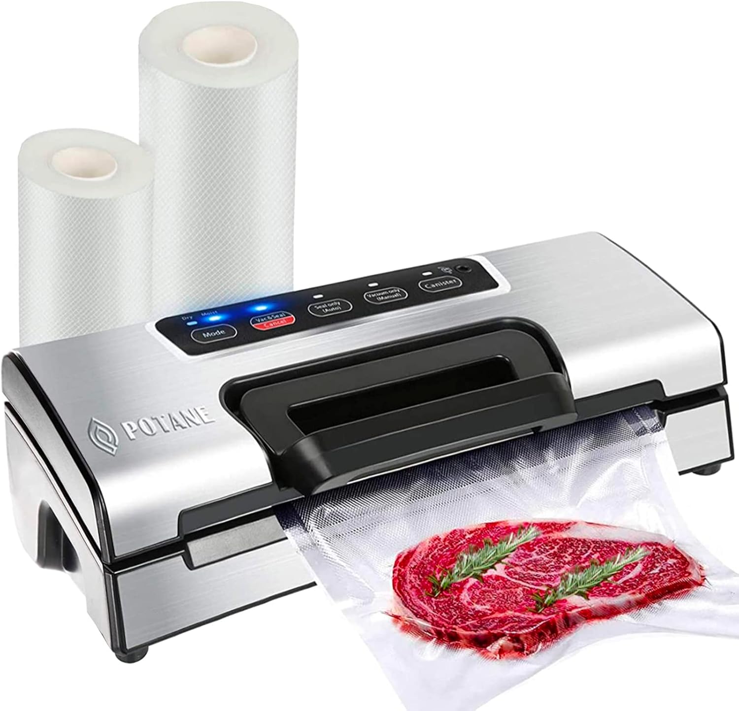 Potane Precision vacuum sealer with built-in bag storage and cutter