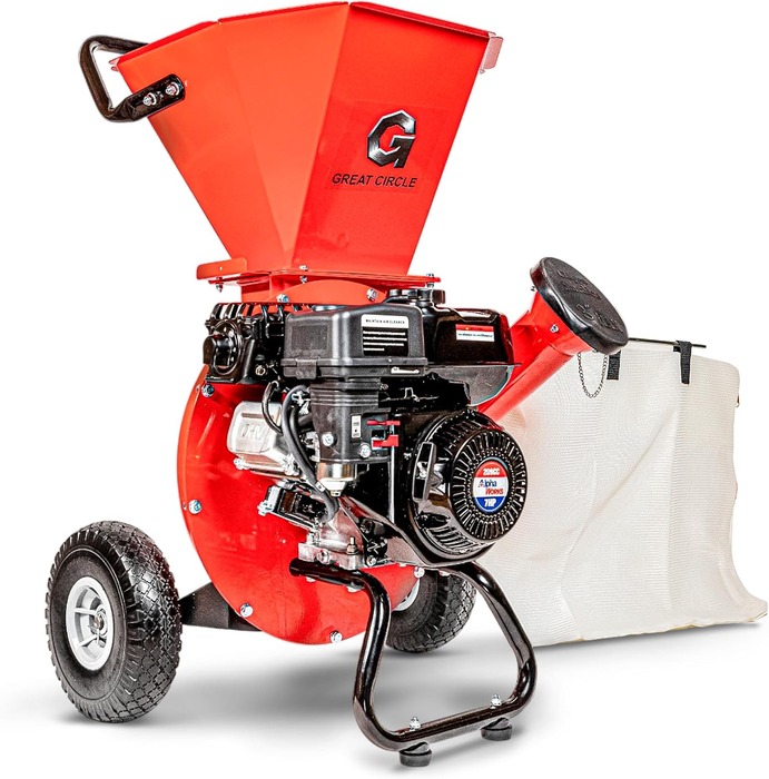 GreatCircleUSA 7 HP three-in-one gas wood chipper shredder mulcher