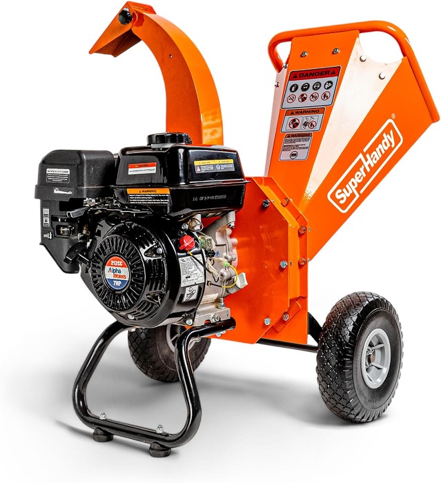SuperHandy Mini seven-horsepower gas wood chipper for homestead branches